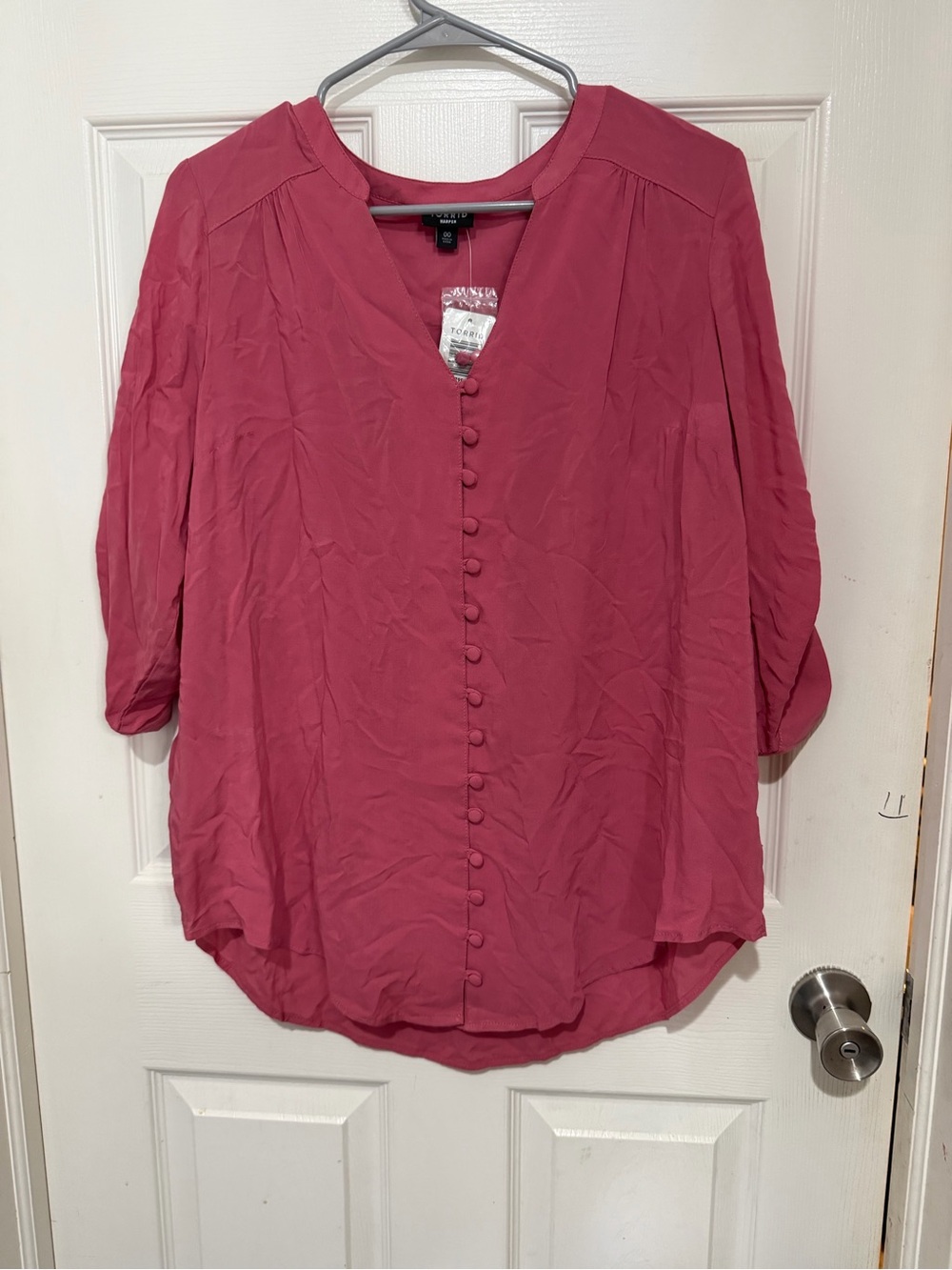 Torrid Harper Rose Pink Button-Front Blouse